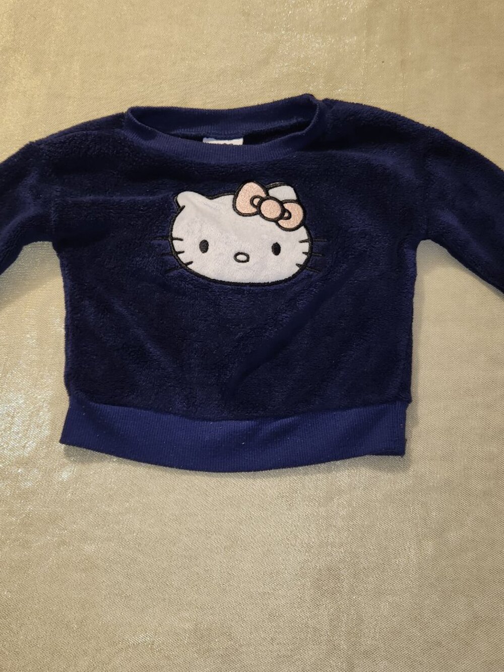 Hello Kitty Plush Fleece Sweatshirt Navy Blue 12M Baby Girls Long Sleeve Soft